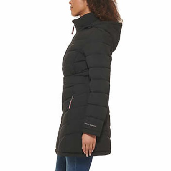BLACK NWT Ladies' Belted Puffer Jacket Tommy Hilfiger - Picture 12 of 16